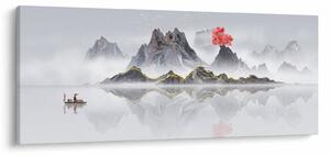 Kép - Hegyek a ködben (120x50 cm)