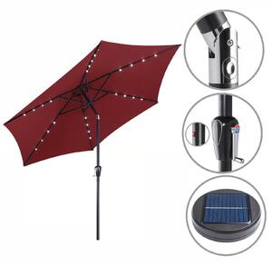 Deuba LED napernyő Miami Ø270 cm - piros