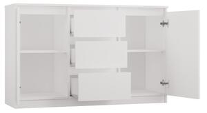 Aldabra 1D3S + 2D3S fiókos szekrény, 75x200x40 cm, fehér