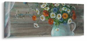 Kép - réti virágok, olajfestmény (120x50 cm)