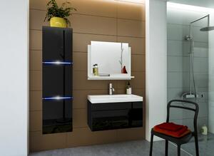 PRINCE LUNA I 60 Magasfényű fekete fürdőszoba bútor mosdóval