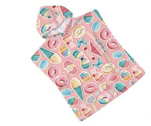 Gyermek poncsó SWEETIE rózsaszín 60x120 cm