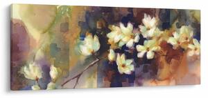 Kép - fehér magnólia, festmény (120x50 cm)
