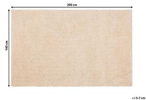 Világosbézs hosszú szálú szőnyeg 140 x 200 cm DEMRE