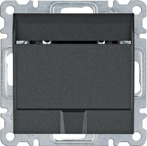 Hager Lumina WL0513 hotelkártya kapcsoló, fekete burkolattal, keret nélkül, süllyesztett, 10A 250V IP20 (IP44 531884 tömítőkészlettel, külön rendelhető)