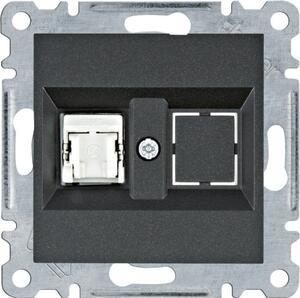 Hager Lumina WL2133 Informatikai csatlakozóaljzat 1xRJ45, Cat5e FTP fekete burkolattal, keret nélkül