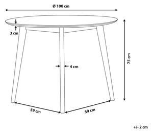 Fehér Színű Étkezőasztal ⌀ 100 cm ROXBY