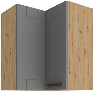 Felső sarok konyhaszekrény Lucid 60x60 GN-72 2F (90°) (korpus: artisan tölgy + front: mdf porszürke)