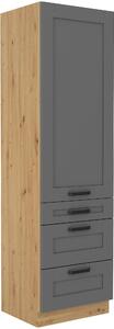Élelmiszer konyhai szekrény Lucid 60 DKS-210 3S1F (korpus: artisan tölgy + front: mdf porszürke)
