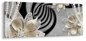 Kép - 3D arany virágok (120x50 cm)