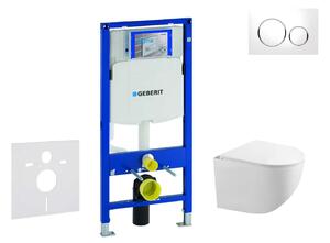 Geberit Duofix - Falsík alatti szerelési rendszer, Gaia WC és softclose ülőkével, Sigma20 gomb, fehér/króm SANI11CA3118