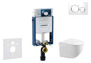 Geberit Kombifix - Falsík alatti szerelési rendszer, Gaia WC és softclose ülőkével, Sigma20 gomb, fehér/króm SANI15CA3114
