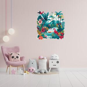 PIPPER. Kör alakú falmatrica "Színes dzsungel" Méret: 60cm