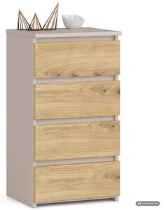 AKORD CLP CL4 Komód Laminált Forgácslap Kasmír / Artisan Tölgy 4 Fiókos