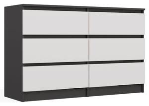 Aldabra M6 120 fiókos szekrény, 120x75x30 cm, antracit-fehér