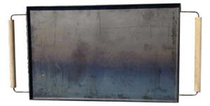 Peremes rostlap acél 73 x 47 cm fa fogantyúkkal egyedi