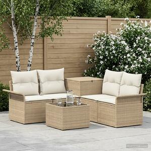 VidaXL Kanapé Szett 6 pcs 4-Ülőhelyek száma Beige és Krémszínű