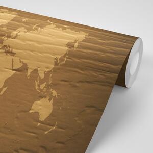 Öntapadó tapéta barna világ térkép