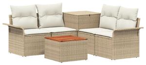 VidaXL Kanapé Szett 6 pcs 4-Ülőhelyek száma Beige és Krémszínű