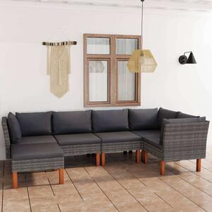 VidaXL Polyrattan Kerti Ülőgarnitúra - 6 Részes Szürke