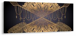 Kép - Arany mandala nyilakkal (120x50 cm)