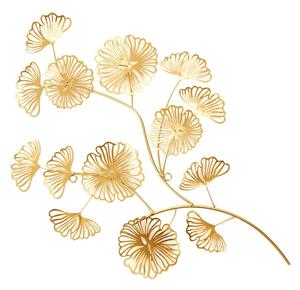 Fali dekoráció, virágok, fém, arany színű - FEUILLES