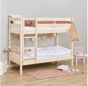 Hoppekids ECO Comfort emeletes ágy 70x160 cm, natúr fa