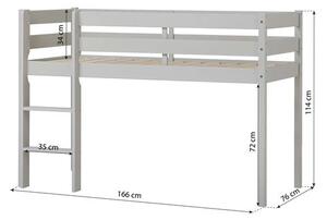 Hoppekids ECO Comfort félmagas ágy 70x160 cm , galambszürke