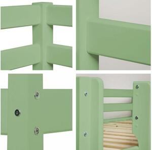 Hoppekids ECO Comfort félmagas ágy 70x160 cm, halványzöld