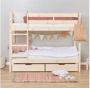 Hoppekids ECO Comfort emeletes ágy 70x160 cm, natúr fa