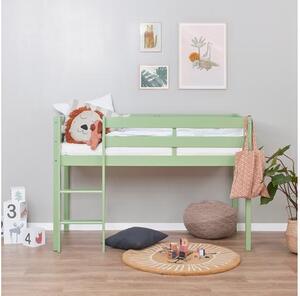 Hoppekids ECO Comfort félmagas ágy 70x160 cm, halványzöld