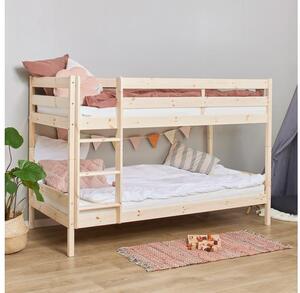 Hoppekids ECO Comfort emeletes ágy 90x200 cm natúr fa
