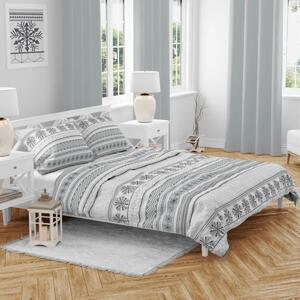 Karácsonyi szürke Winter pamut ágyneműhuzat TiaHome - 1x Párna 90x70cm, 1x Paplan 140x200cm