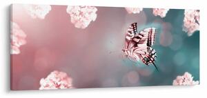 Kép - pillangó a virágok között (120x50 cm)