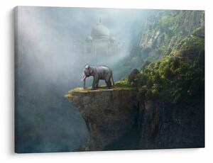Kép - Az elefánt a Taj Mahal tetején (70x50 cm)