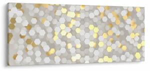 Kép - Arany és fehér hatszögek (120x50 cm)