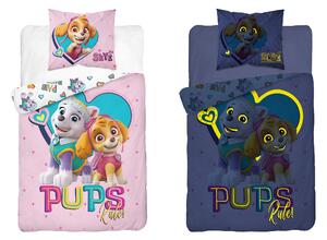 Világító ágynemű PAW PATROL Pups rule rózsaszín Ágyneműhuzat mérete: 70 x 80 cm | 140 x 200 cm