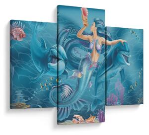 Kép - Sellő delfinekkel (90x60 cm)