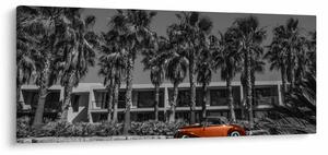 Kép - retro piros autó (120x50 cm)