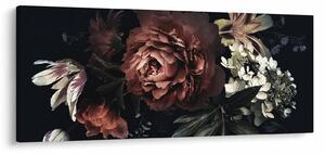 Kép - sötét virágok (120x50 cm)