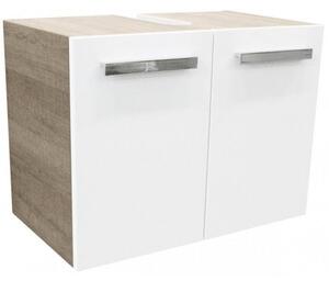 A-VERO Mosdóalsószekrény 62 cm széles szürke tölgy/fehér