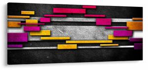 Egy kép a színes absztrakció fekete alapon (120x50 cm)