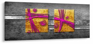 Fekete alapon színes négyzetek képe (120x50 cm)