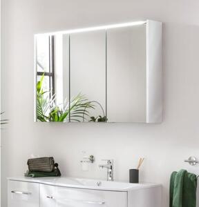 VERONA Tükrösszekrény 110 cm széles fényes fehér