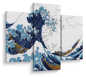 Kép - japán rajz, hullámok (90x60 cm)
