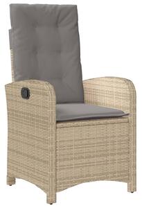 VidaXL 2 db vegyes bézs dönthető polyrattan kerti szék párnával