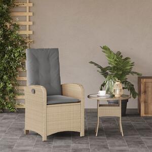 VidaXL vegyes bézs polyrattan dönthető kerti szék párnákkal