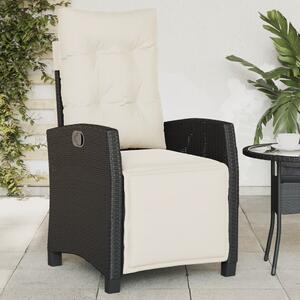 VidaXL 2 db fekete polyrattan dönthető kerti szék lábtartóval