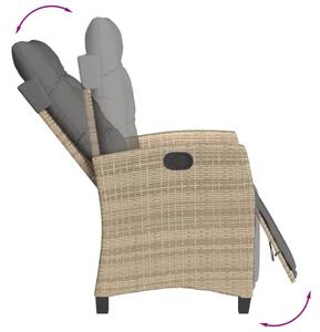 VidaXL vegyes bézs polyrattan dönthető kerti szék lábtartóval