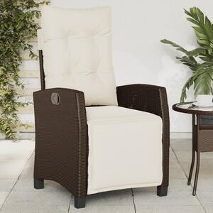 VidaXL 2 db barna polyrattan dönthető kerti szék lábtartóval